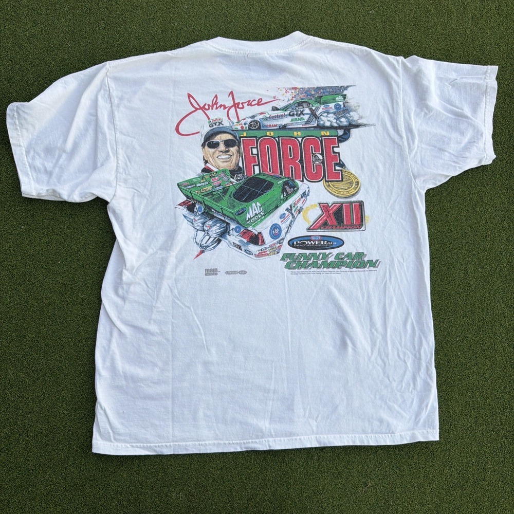Vintage Y2K 2003 John Force Funny Car Champion Racing Shirt XL Gildan
